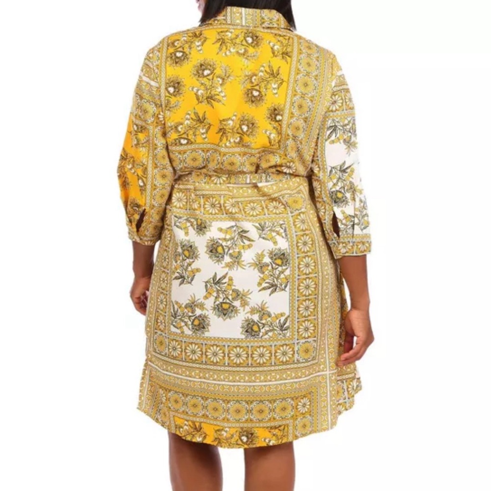 MLLE GABRIELLE
Womens Floral Button Up 3/4 Sleeve Dress - Picture 4 of 9